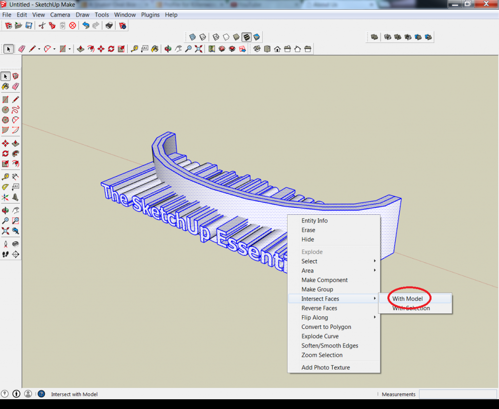 SketchUp 3d Text Intersect with Model