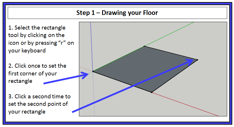 SketchUp 3d Drawing Tutorial - Drawing your floor