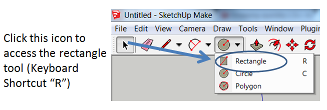 SketchUp Rectangle Tool Icon Location