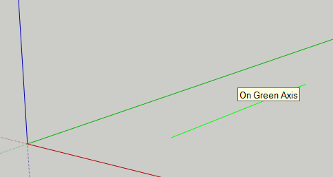 SketchUp Line on Green Axis