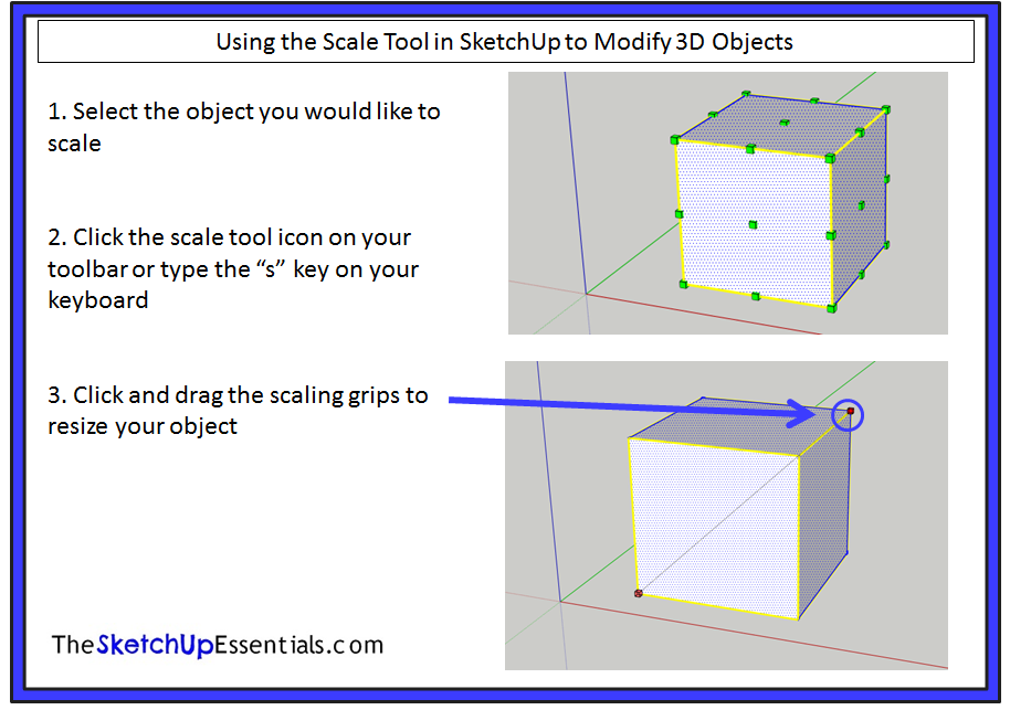 Scaling Uniformly with the SketchUp Scale Tool