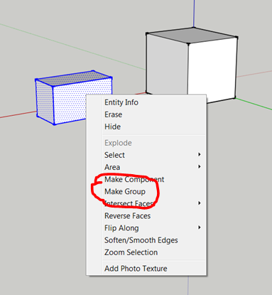 Creating a Group in SketchUp
