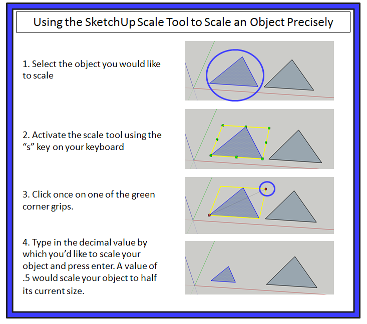 Scaling Proportionally with the SketchUp Scale Tool