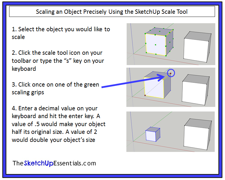 Scaling a 3D Object Precisely in SketchUp
