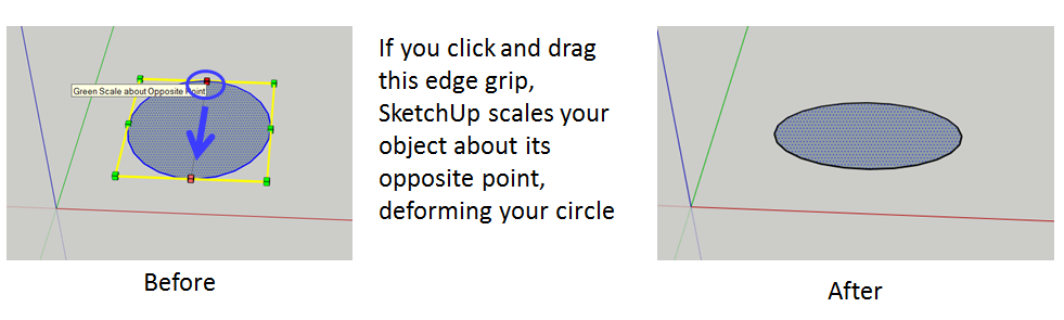 Deforming objects with the SketchUp Scale Tool