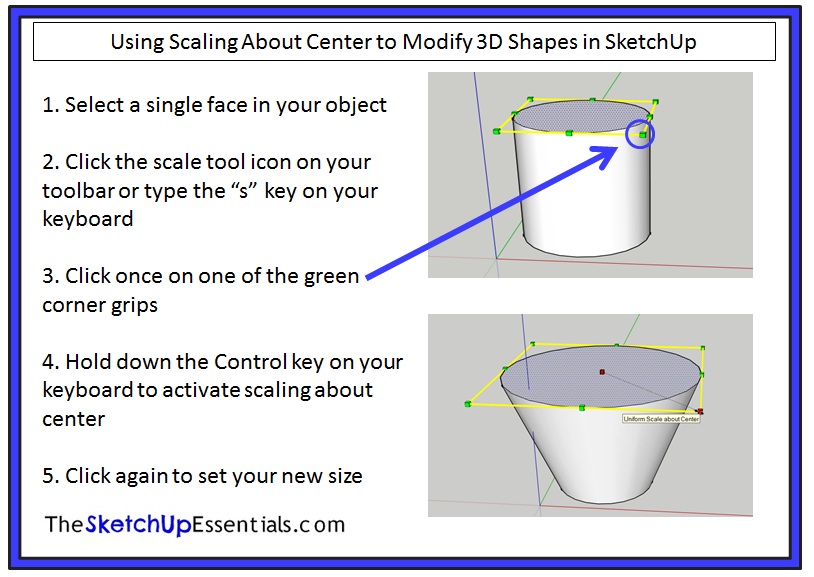 Scaling a face uniformly in SketchUp