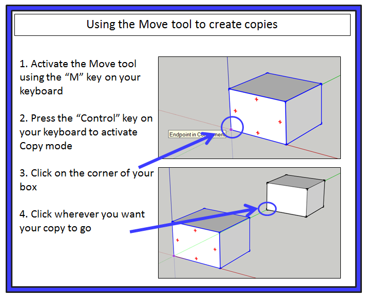 Creating Copies with the SketchUp Move Tool