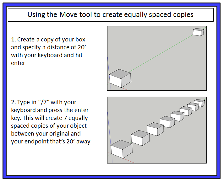 Creating Equally Spaced Copies with the SketchUp Move Tool