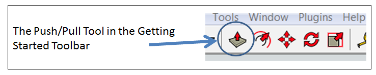 Location of the SketchUp Push/Pull Tool