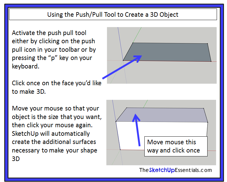 Creating a 3D Shape with the Push Pull Tool in SketchUp