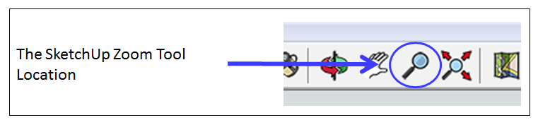 The SketchUp Zoom Tool Location