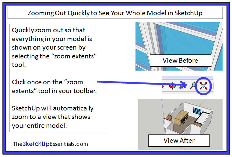 The SketchUp Zoom Extents Tool