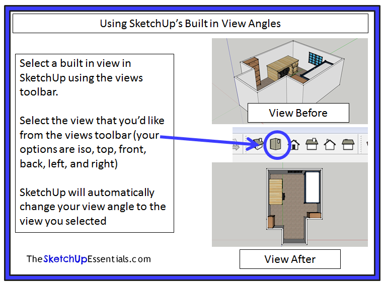 Selecting the top down Sketchup View