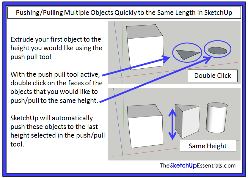 Quickly Repeating a Push Pull Distance in SketchUp