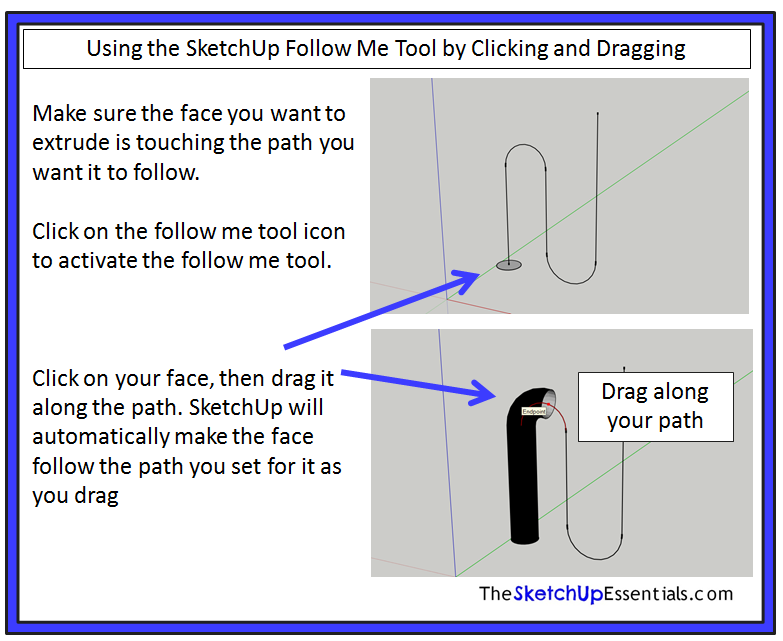 Extruding Shapes Along Paths With The Sketchup Follow Me Tool The Sketchup Essentials