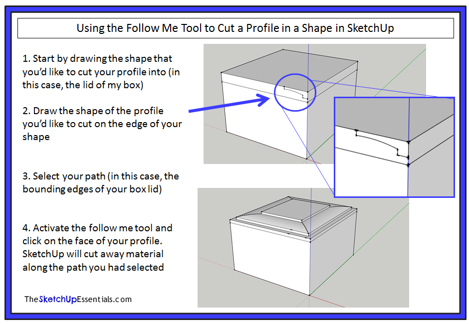 Using Follow Me in SketchUp to Subtract Mass
