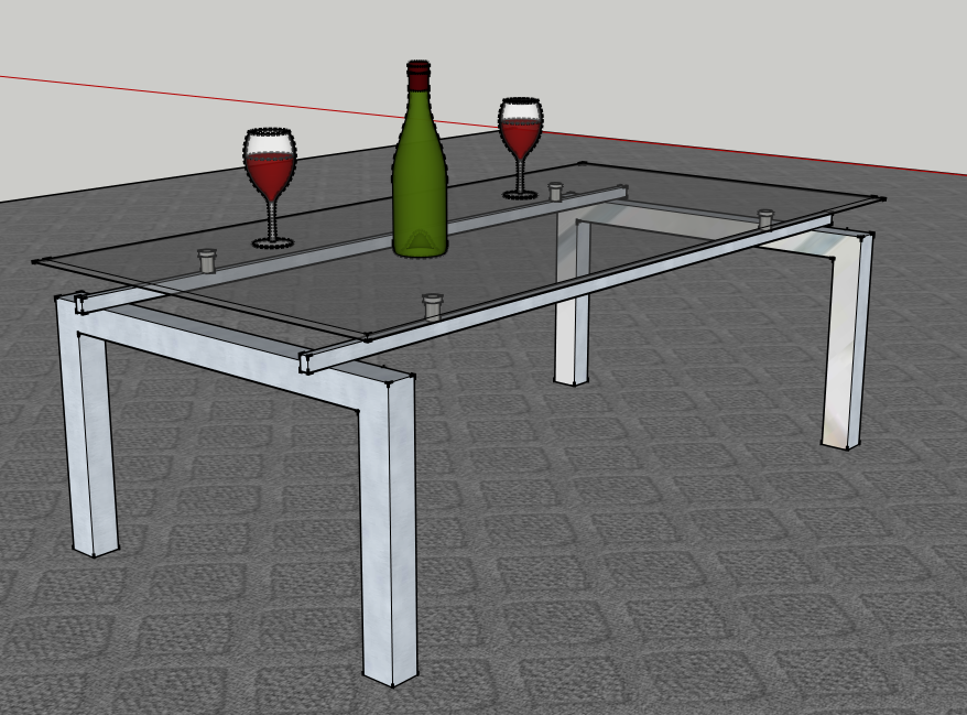 SketchUp Table Image UnRendered