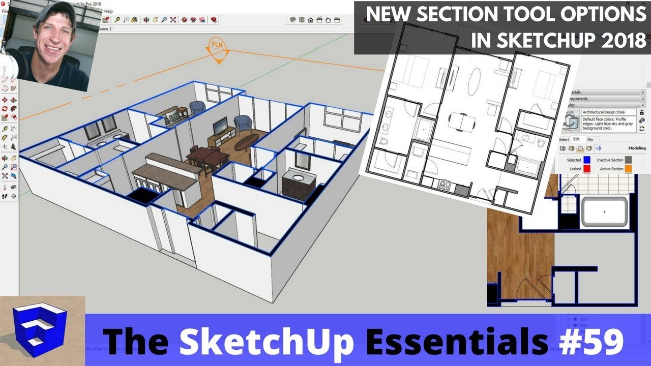 New Section Features in SketchUp 2018 Section Fills, Lineweights