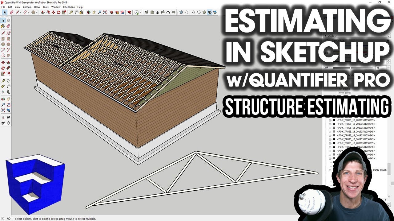 COST ESTIMATING in SketchUp with Quantifier Pro Truss Structure and Roofing Estimate The