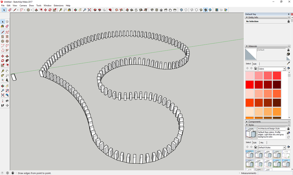 Sketchup рулетка не рисует направляющие