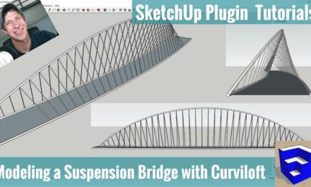 Creating a Suspension Bridge in SketchUp with Curviloft and Pipe Along Path
