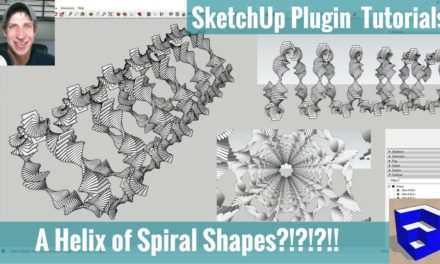 Creating a Helix of Spiral Shapes with Memory Copy and Fredo Scale in SketchUp