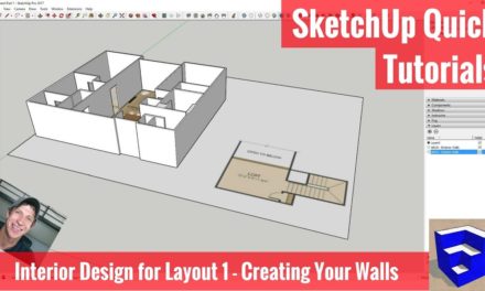 SketchUp Interior Design for Layout 1 – Walls from a Floor Plan Image