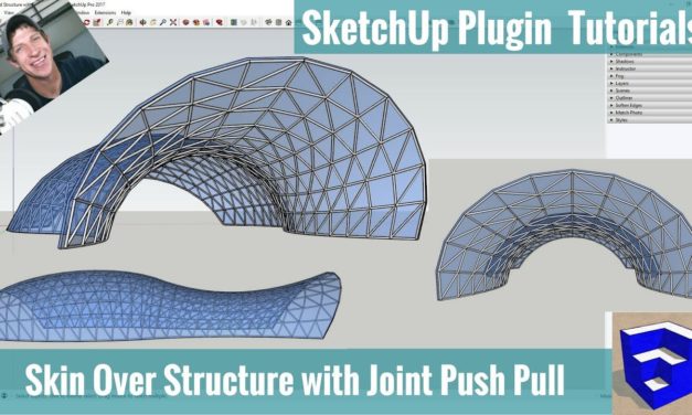 Modeling Building Skin Over Structure in SketchUp with Joint Push Pull and Curviloft