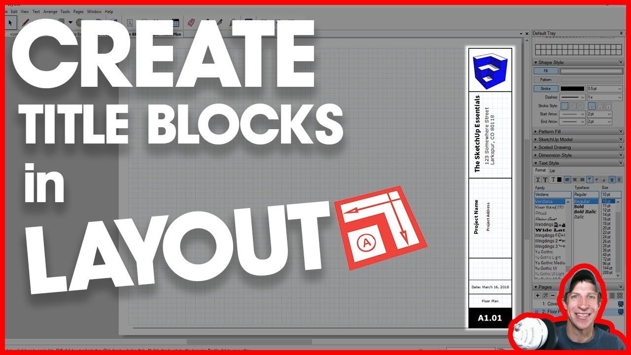 how to make title block in sketchup layout