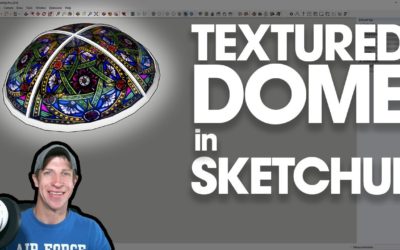 CREATING A TEXTURED DOME in SketchUp with Drape, Thru Paint, and Joint Push Pull