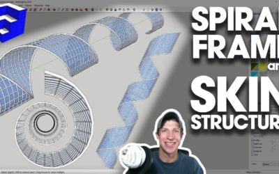 SketchUp Frame and Skin Structure Modeling – Spiral Ribbon Structure