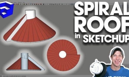 CREATING A SPIRAL ROOF in SketchUp – Curviloft, ThruPaint, and Helix Along Curve Tutorial
