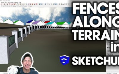 FENCES ALONG TERRAIN in SketchUp with Tools on Surface and Profile Builder