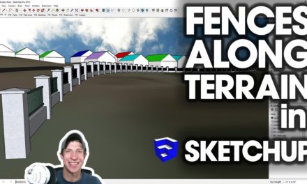 FENCES ALONG TERRAIN in SketchUp with Tools on Surface and Profile Builder