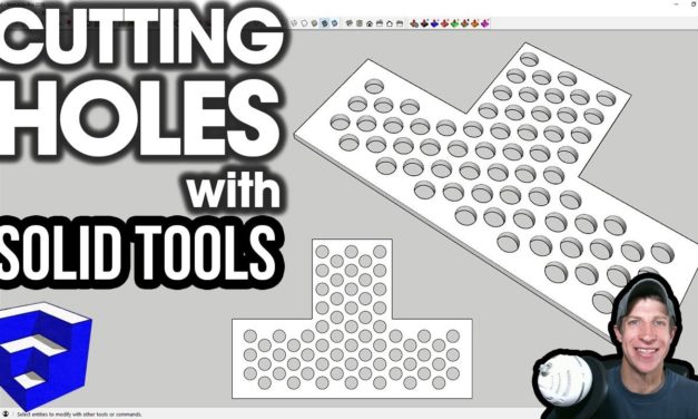 CUTTING MULTIPLE HOLES with Solid Tools in SketchUp