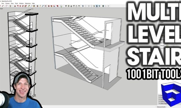 MODELING MULTI-LEVEL STAIRS in SketchUp with 1001Bit Tools